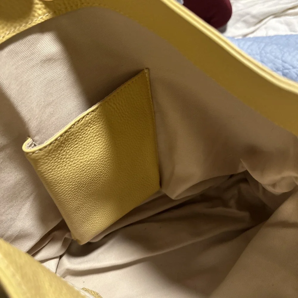 Laggo: The Taylor Yellow Leather Hobo Front Zipper Pocket‎ Shoulder Handbag